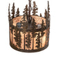Meyda Lighting Tall Pines 10" 3-Light Antique Copper Pendant Light With Silver Mica Shade Glass