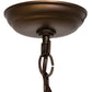 Meyda Lighting Tall Pines 10" 3-Light Antique Copper Pendant Light With Silver Mica Shade Glass