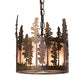 Meyda Lighting Tall Pines 10" 3-Light Antique Copper Pendant Light With Silver Mica Shade Glass