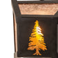 Meyda Lighting Tall Pines 10" 3-Light Black Satin Wrought Iron Wall Sconce With Amber Mica & Silver Mica Shade Glass