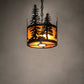 Meyda Lighting Tall Pines 10" 3-Light Solar Black Pendant Light With Amber Mica Shade Glass