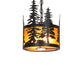 Meyda Lighting Tall Pines 10" 3-Light Solar Black Pendant Light With Amber Mica Shade Glass
