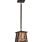 Meyda Lighting Tall Pines 10" Antique Copper Mini Pendant Light With Silver Mica Shade Glass