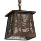 Meyda Lighting Tall Pines 10" Antique Copper Mini Pendant Light With Silver Mica Shade Glass