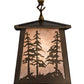 Meyda Lighting Tall Pines 10" Antique Copper Mini Pendant Light With Silver Mica Shade Glass