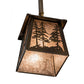 Meyda Lighting Tall Pines 10" Antique Copper Mini Pendant Light With Silver Mica Shade Glass