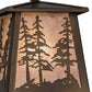Meyda Lighting Tall Pines 10" Antique Copper Mini Pendant Light With Silver Mica Shade Glass