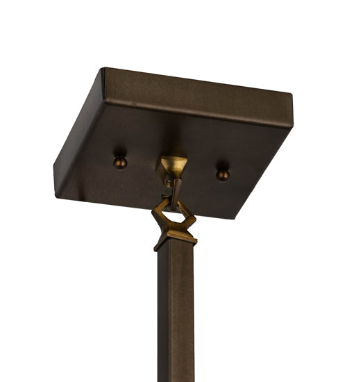 Meyda Lighting Tall Pines 10" Antique Copper Mini Pendant Light With Silver Mica Shade Glass