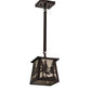 Meyda Lighting Tall Pines 10" Mahogany Bronze Pendant Light With Beige Sahara Taupe Idalight Shade