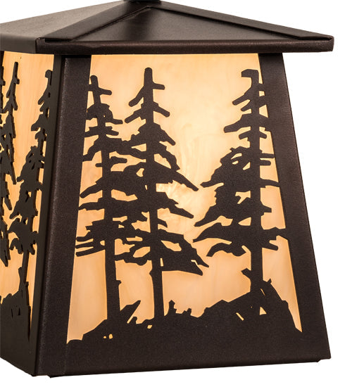 Meyda Lighting Tall Pines 10" Mahogany Bronze Pendant Light With Beige Sahara Taupe Idalight Shade