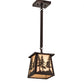 Meyda Lighting Tall Pines 10" Mahogany Bronze Pendant Light With Beige Sahara Taupe Idalight Shade