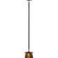 Meyda Lighting Tall Pines 10" Wrought Iron Mini Pendant Light With Amber Mica Shade Glass