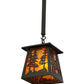 Meyda Lighting Tall Pines 10" Wrought Iron Mini Pendant Light With Amber Mica Shade Glass