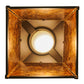 Meyda Lighting Tall Pines 10" Wrought Iron Mini Pendant Light With Amber Mica Shade Glass