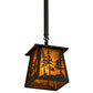 Meyda Lighting Tall Pines 10" Wrought Iron Pendant Light With Amber Mica Shade Glass