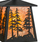 Meyda Lighting Tall Pines 10" Wrought Iron Pendant Light With Amber Mica Shade Glass