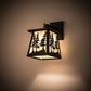 Meyda Lighting Tall Pines 11" Oil Rubbed Bronze Hanging Wall Sconce With Beige Iridescent Art Shade Glass