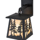 Meyda Lighting Tall Pines 11" Oil Rubbed Bronze Hanging Wall Sconce With Beige Iridescent Art Shade Glass