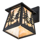 Meyda Lighting Tall Pines 11" Oil Rubbed Bronze Hanging Wall Sconce With Beige Iridescent Art Shade Glass