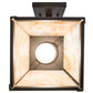 Meyda Lighting Tall Pines 11" Oil Rubbed Bronze Hanging Wall Sconce With Beige Iridescent Art Shade Glass