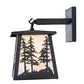 Meyda Lighting Tall Pines 11" Oil Rubbed Bronze Hanging Wall Sconce With Beige Iridescent Art Shade Glass