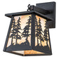 Meyda Lighting Tall Pines 11" Oil Rubbed Bronze Hanging Wall Sconce With Beige Iridescent Art Shade Glass