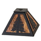 Meyda Lighting Tall Pines 11" Textured Black Frame With Honey Art Shade Glass