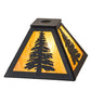 Meyda Lighting Tall Pines 11" Textured Black Frame With Honey Art Shade Glass