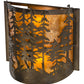 Meyda Lighting Tall Pines 12" 2-Light Antique Copper Wall Sconce With Amber Mica Shade Glass