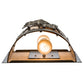 Meyda Lighting Tall Pines 12" 2-Light Antique Copper Wall Sconce With Amber Mica Shade Glass