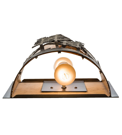 Meyda Lighting Tall Pines 12" 2-Light Antique Copper Wall Sconce With Amber Mica Shade Glass