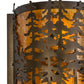 Meyda Lighting Tall Pines 12" 2-Light Antique Copper Wall Sconce With Amber Mica Shade Glass