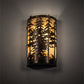 Meyda Lighting Tall Pines 12" 2-Light Antique Copper Wall Sconce With Beige Shade Glass