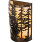 Meyda Lighting Tall Pines 12" 2-Light Antique Copper Wall Sconce With Beige Shade Glass