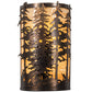 Meyda Lighting Tall Pines 12" 2-Light Antique Copper Wall Sconce With Beige Shade Glass
