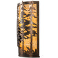Meyda Lighting Tall Pines 12" 2-Light Antique Copper Wall Sconce With Beige Shade Glass