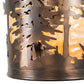 Meyda Lighting Tall Pines 12" 2-Light Antique Copper Wall Sconce With Beige Shade Glass