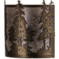 Meyda Lighting Tall Pines 12" 2-Light Antique Copper Wall Sconce With Silver Mica Shade Glass