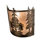 Meyda Lighting Tall Pines 12" 2-Light Antique Copper Wall Sconce With Silver Mica Shade Glass