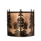 Meyda Lighting Tall Pines 12" 2-Light Antique Copper Wall Sconce With Silver Mica Shade Glass