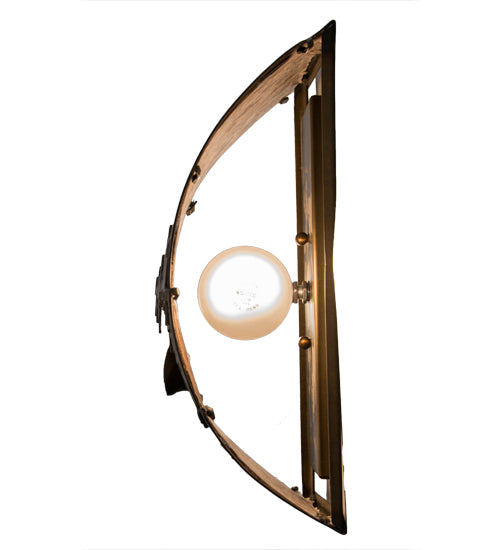 Meyda Lighting Tall Pines 12" 2-Light Antique Copper Wall Sconce With Silver Mica Shade Glass