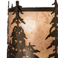Meyda Lighting Tall Pines 12" 2-Light Antique Copper Wall Sconce With Silver Mica Shade Glass