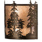 Meyda Lighting Tall Pines 12" 2-Light Antique Copper Wall Sconce With Silver Mica Shade Glass
