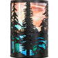 Meyda Lighting Tall Pines 12" 2-Light Black Satin Wrought Iron Wall Sconce With Pink & Blue Shade Glass