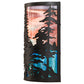 Meyda Lighting Tall Pines 12" 2-Light Black Satin Wrought Iron Wall Sconce With Pink & Blue Shade Glass