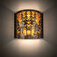 Meyda Lighting Tall Pines 12" 2-Light Dark Burnished Antique Copper Wall Sconce With Amber Mica Shade Glass