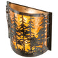 Meyda Lighting Tall Pines 12" 2-Light Dark Burnished Antique Copper Wall Sconce With Amber Mica Shade Glass