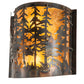 Meyda Lighting Tall Pines 12" 2-Light Dark Burnished Antique Copper Wall Sconce With Amber Mica Shade Glass