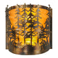 Meyda Lighting Tall Pines 12" 2-Light Dark Burnished Antique Copper Wall Sconce With Ambra Siena Idalight Shade Glass