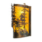 Meyda Lighting Tall Pines 12" 2-Light Dark Burnished Antique Copper Wall Sconce With Ambra Siena Idalight Shade Glass